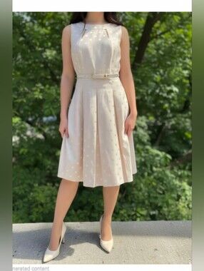 Tahari Asl-12- Sweet Shiny Polka Dot Dress